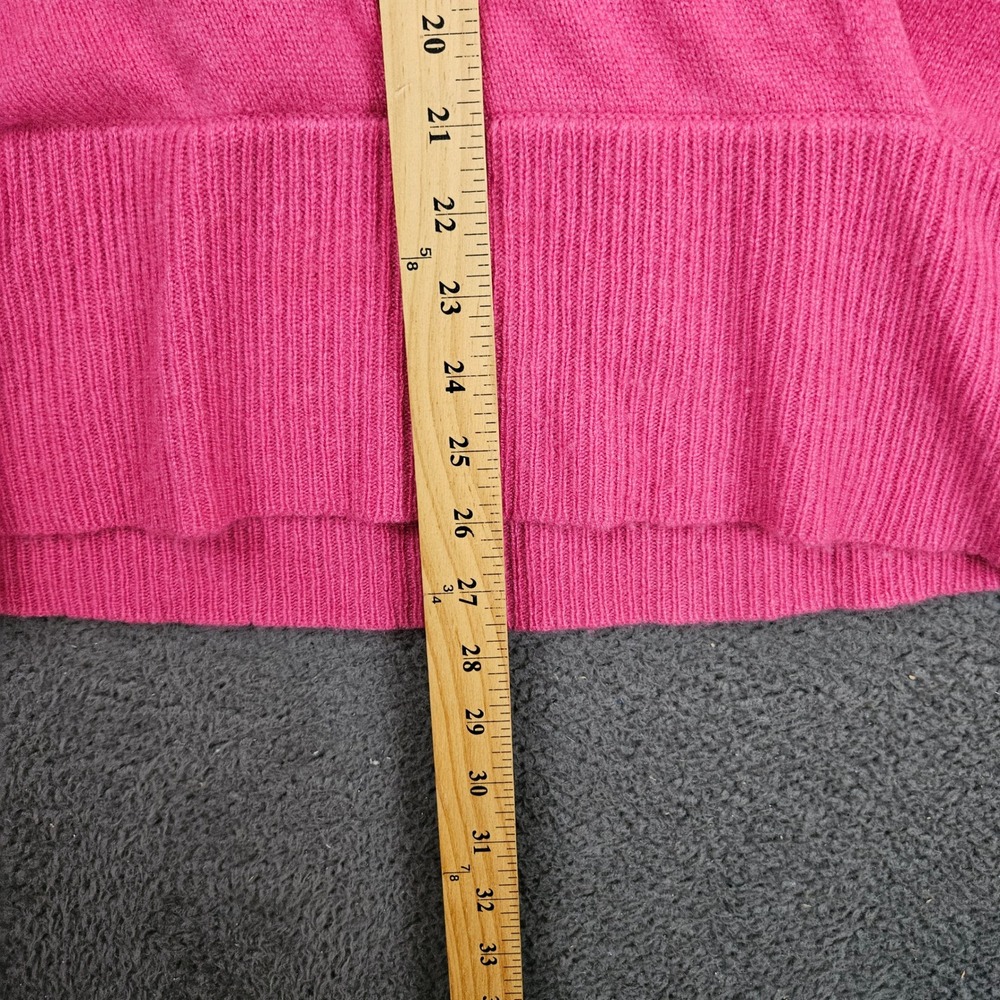 Ann Taylor Womens Large Pink 100% Cashmere Surplice Shawl Collar Sweater - Picture 3 of 8